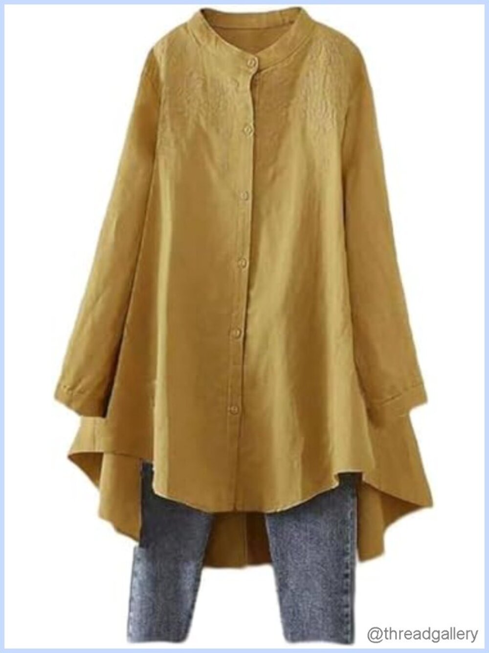 Minibee Women's Cotton Linen Button Down Shirt Casual Tunic Top